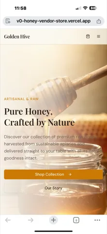 Golden Hive Honey on mobile