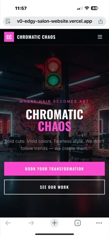 Chromatic Chaos Salon on mobile